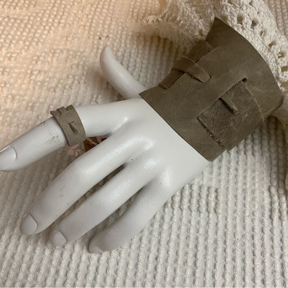 Handmade Leather Bracelet & Ring
